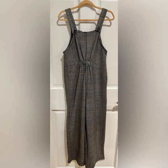 Zara Girls Wide Leg Grey Herringbone Jumpsuit Coverall Size 11-12 - Picture 6 of 9
